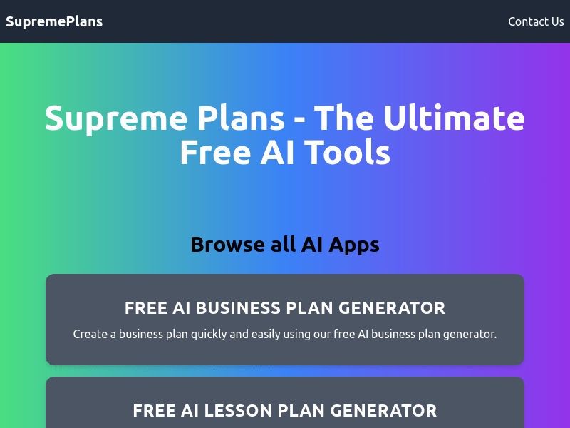 Supreme Plans AI