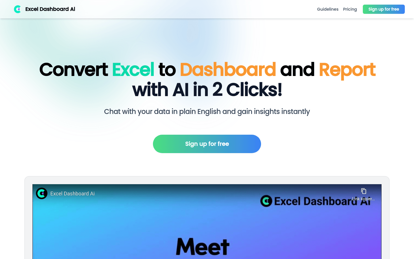 Excel Dashboard AI