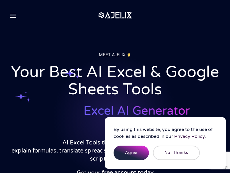 Ajelix AI Excel Tools