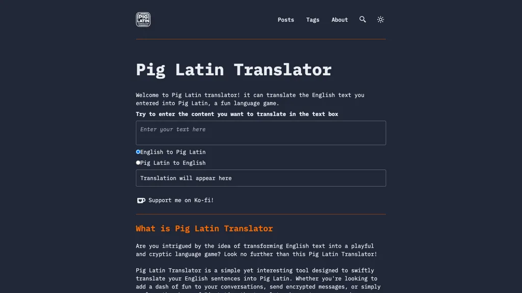 Pig latin translator