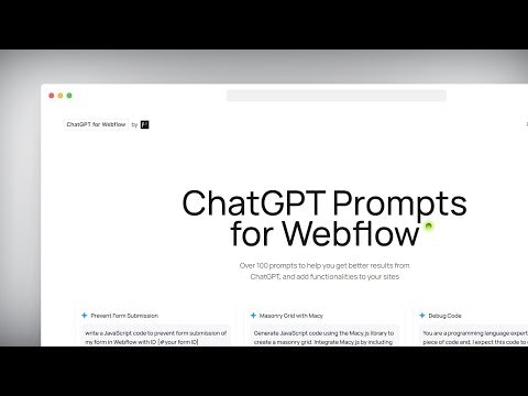 ChatGPT Prompts for Webflow