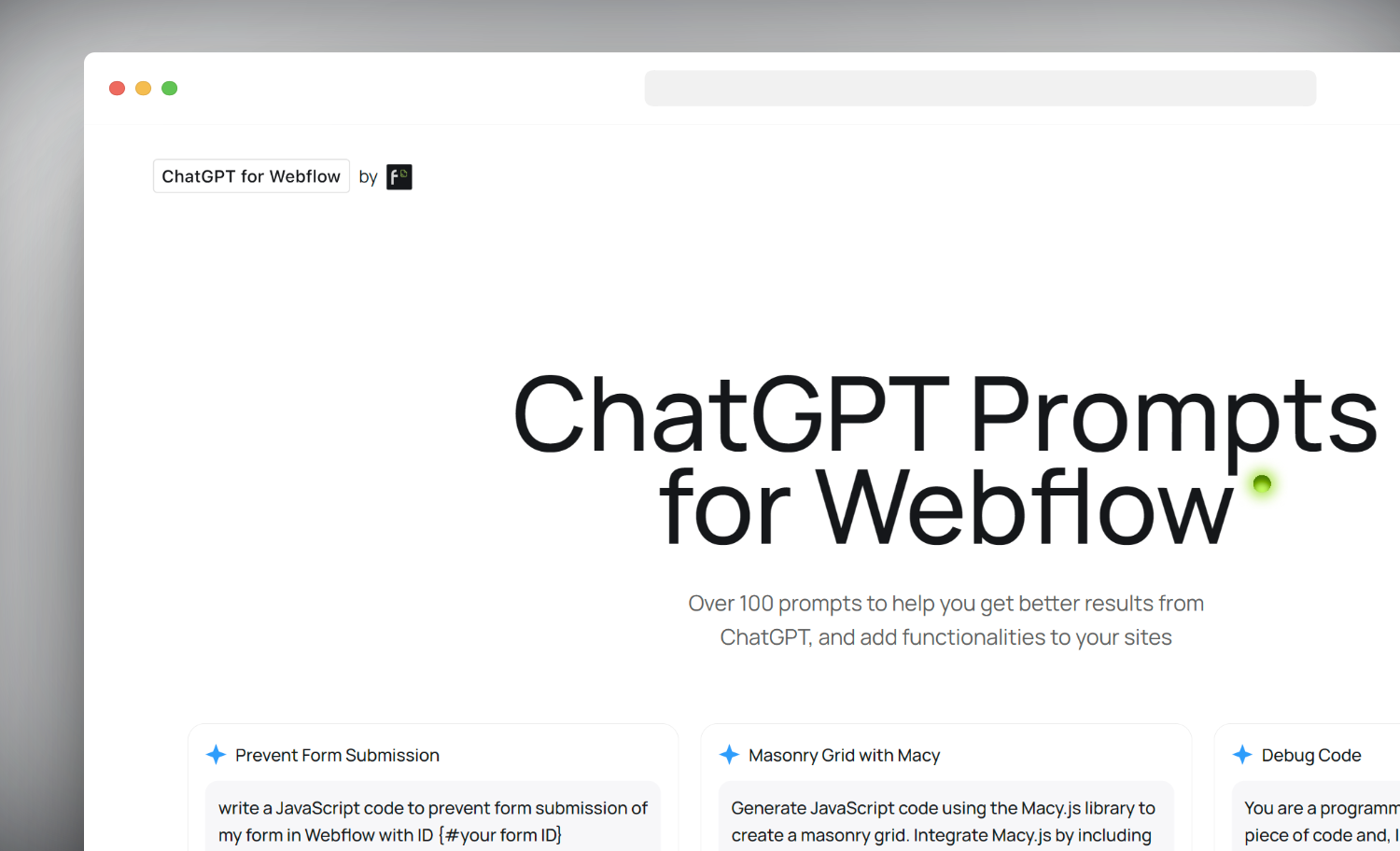 ChatGPT Prompts for Webflow