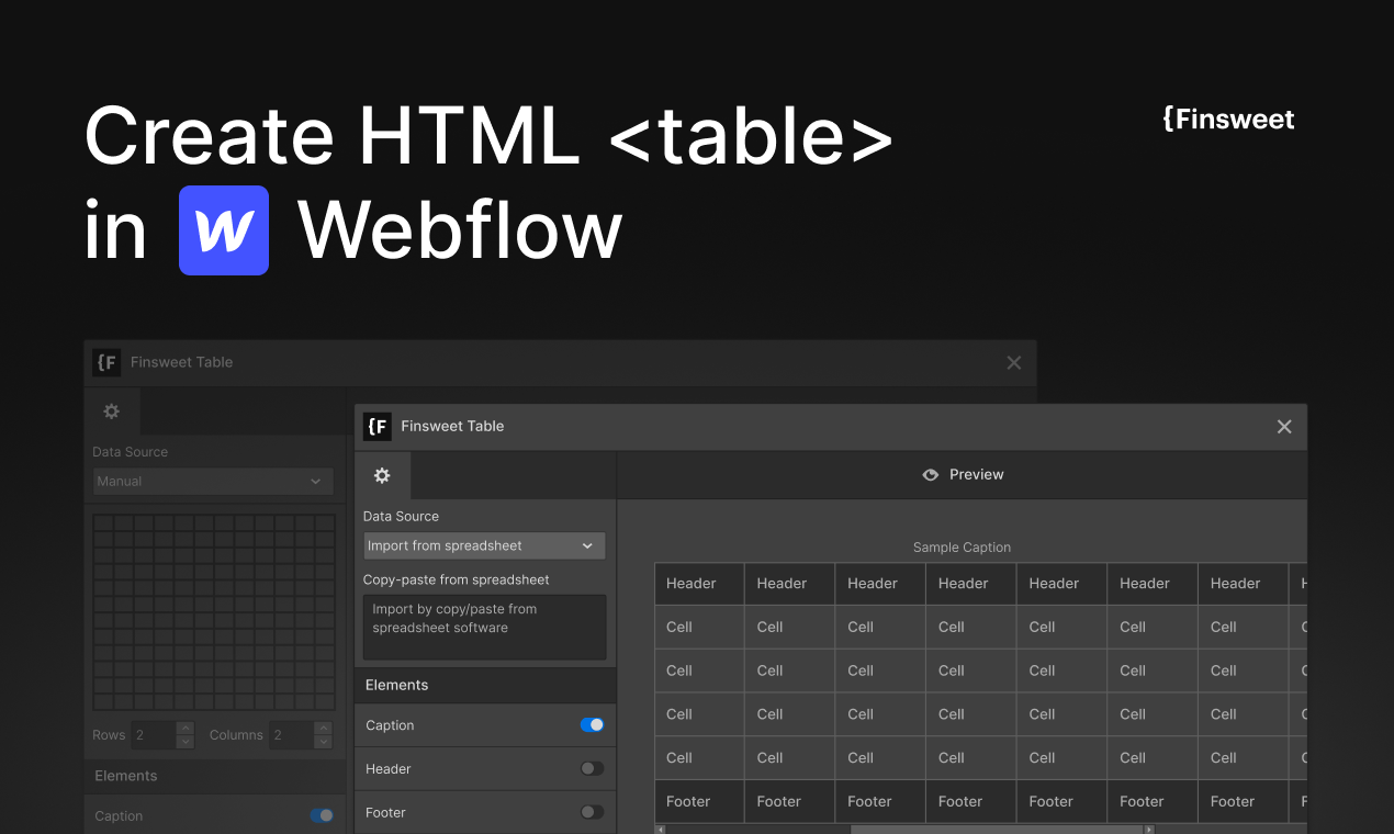 Finsweet Table for Webflow