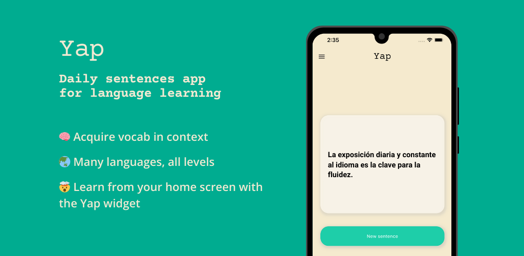 Yap: Daily Sentences Widget