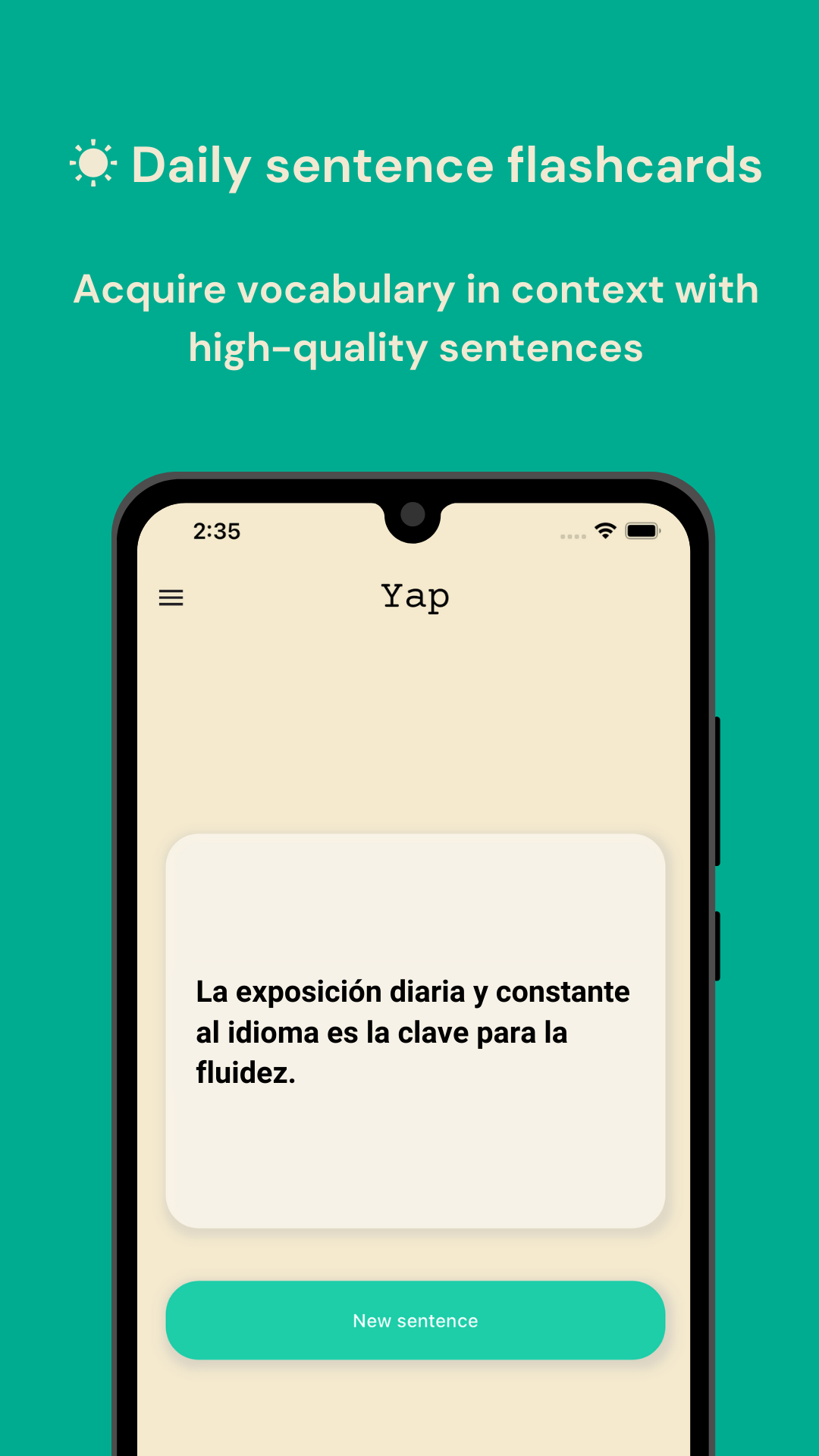 Yap: Daily Sentences Widget