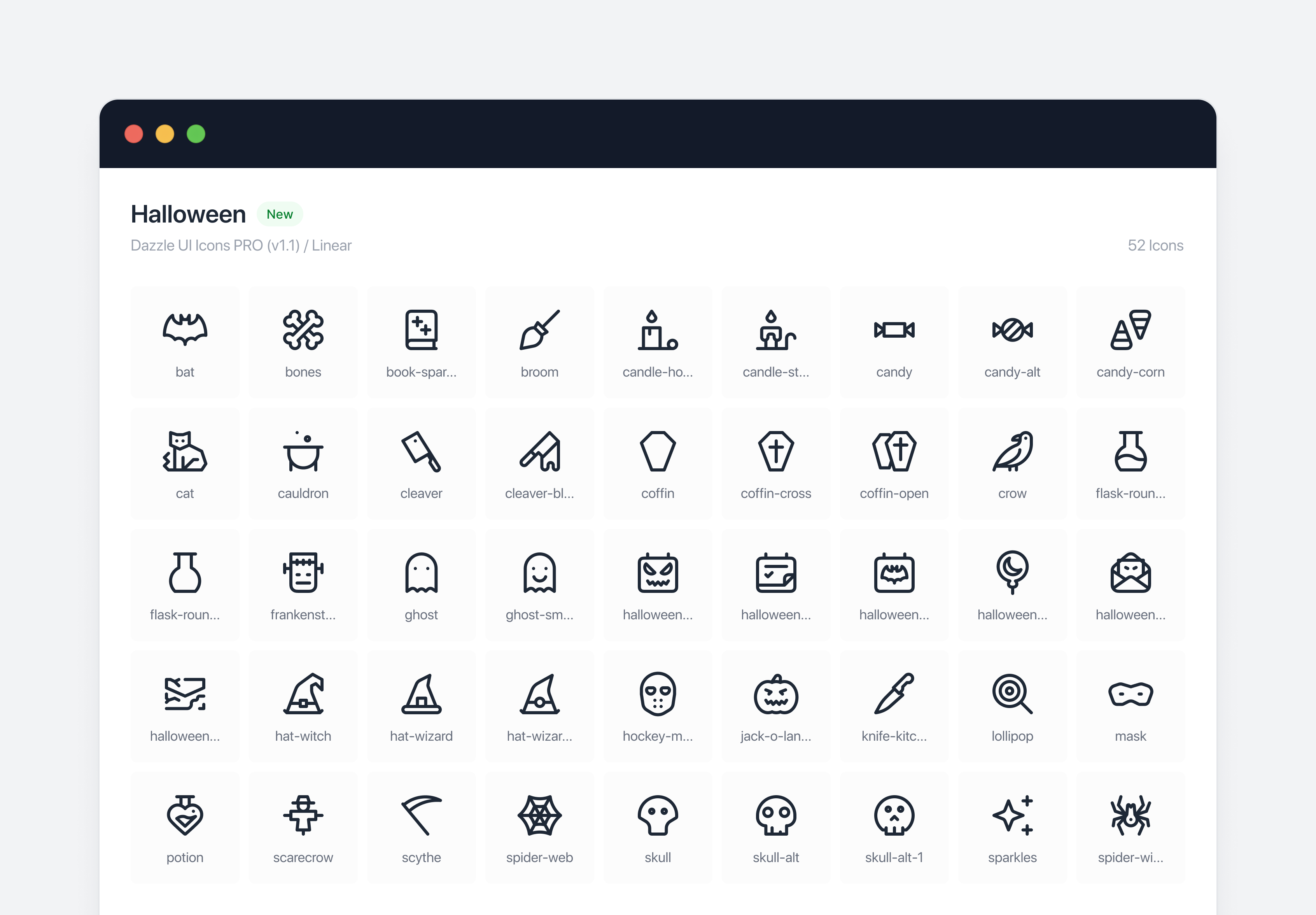 Dazzle UI Icon library 1,800+ Free Icons (v1.2)