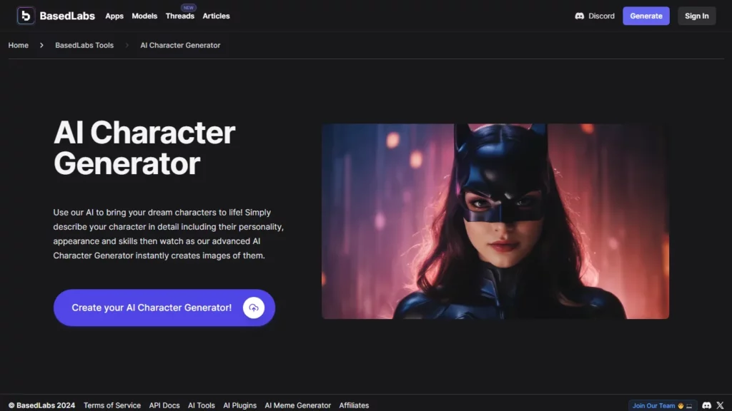 BasedLabs AI Character Generator