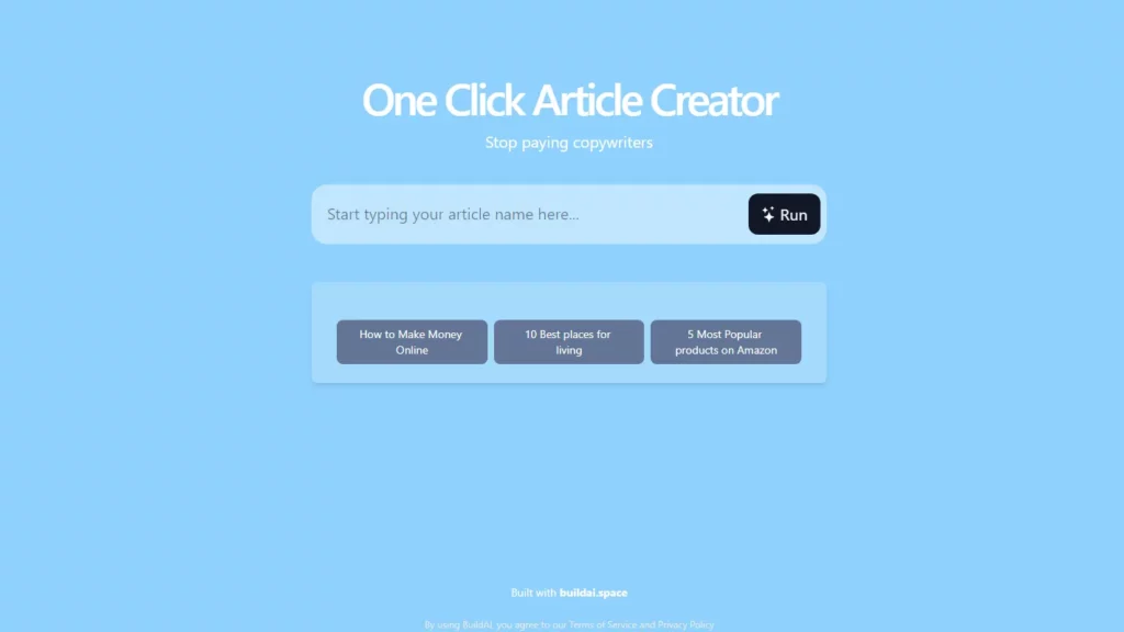 One Click Article Creator