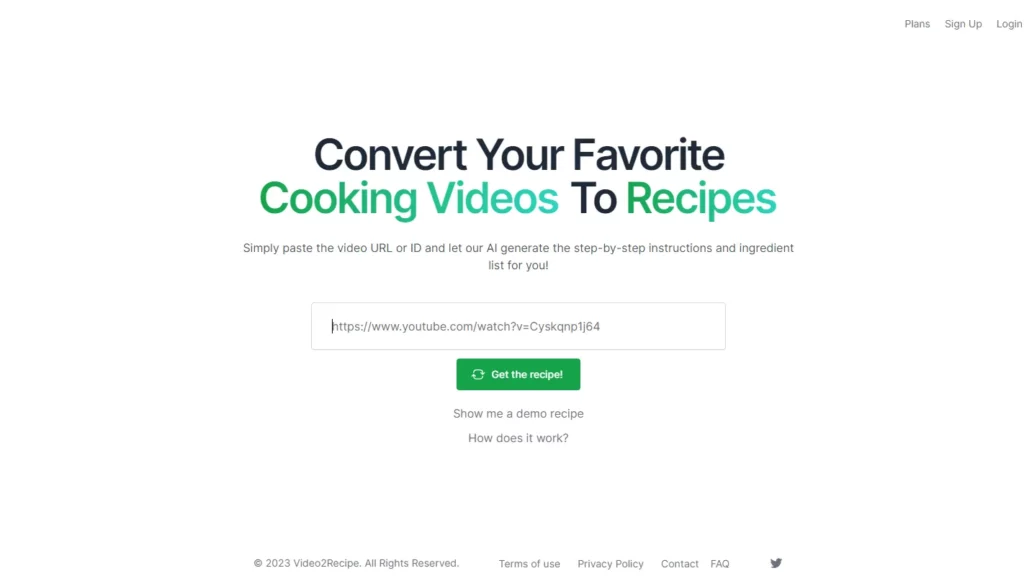 Video2Recipe