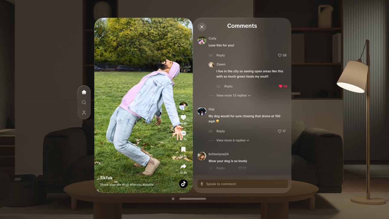 TikTok for  Vision Pro