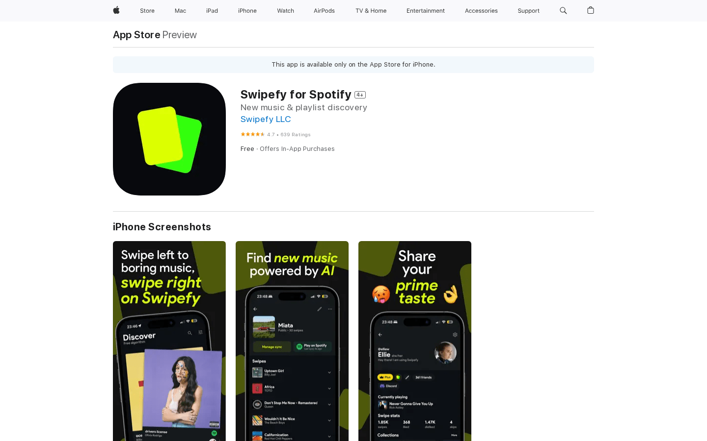 Swipefy for Spotify