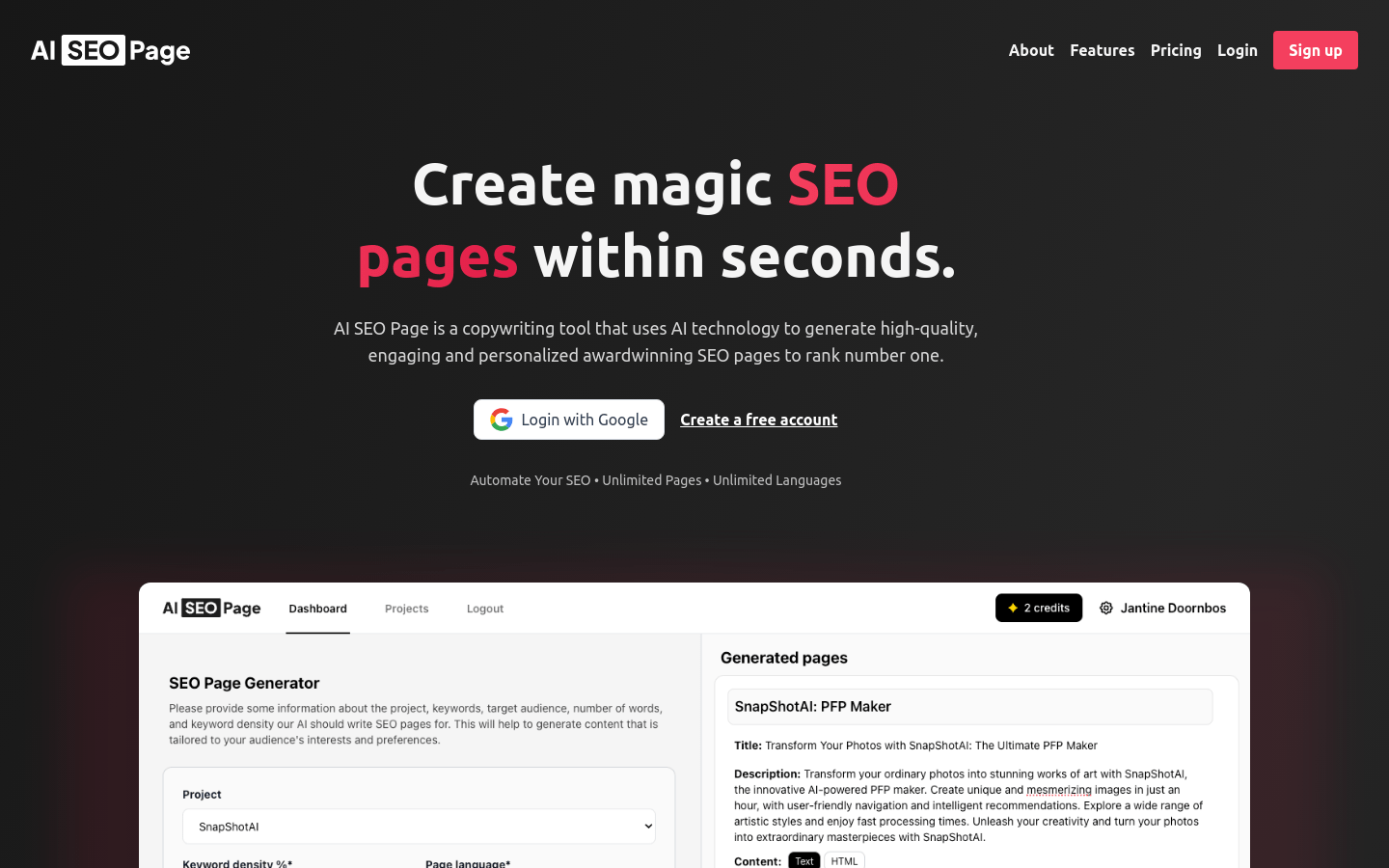 AI SEO Page