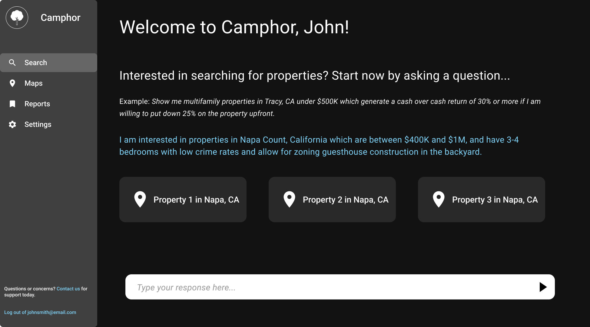 Camphor Property Search