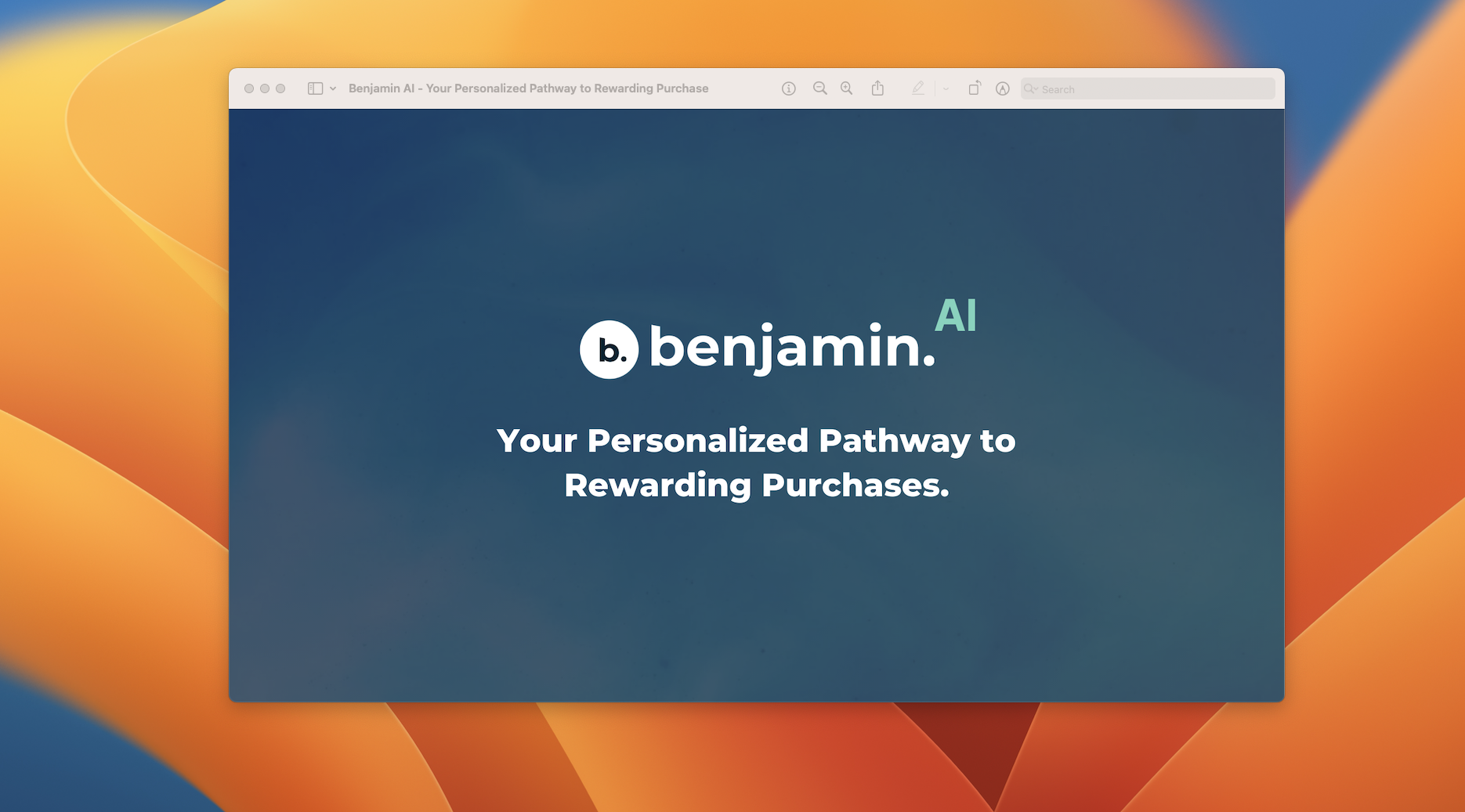 Benjamin - AI Rewards Shopping Assistant