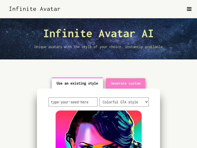 Infinite Avatar