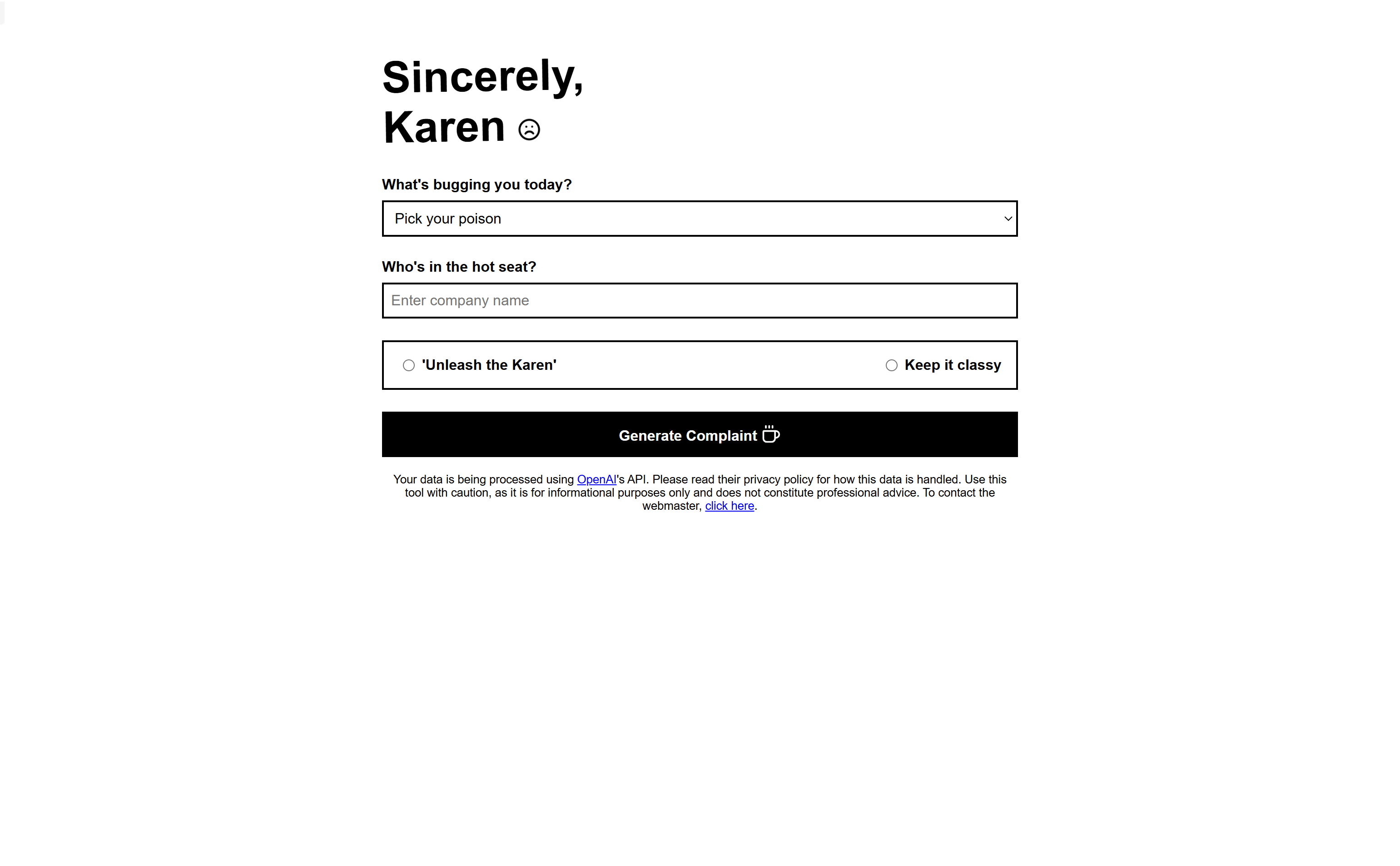 Sincerely Karen