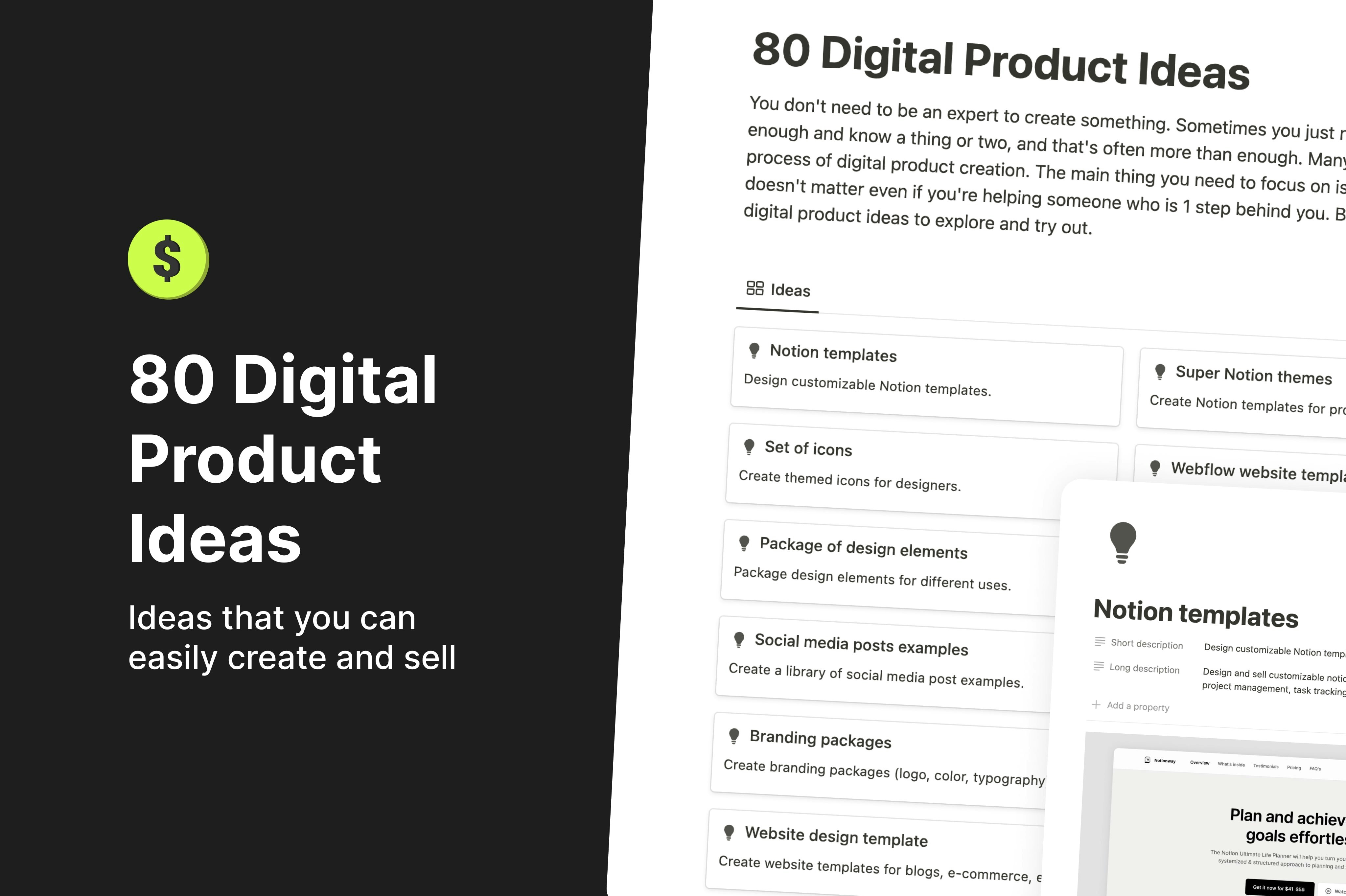 80 Digital Product Ideas