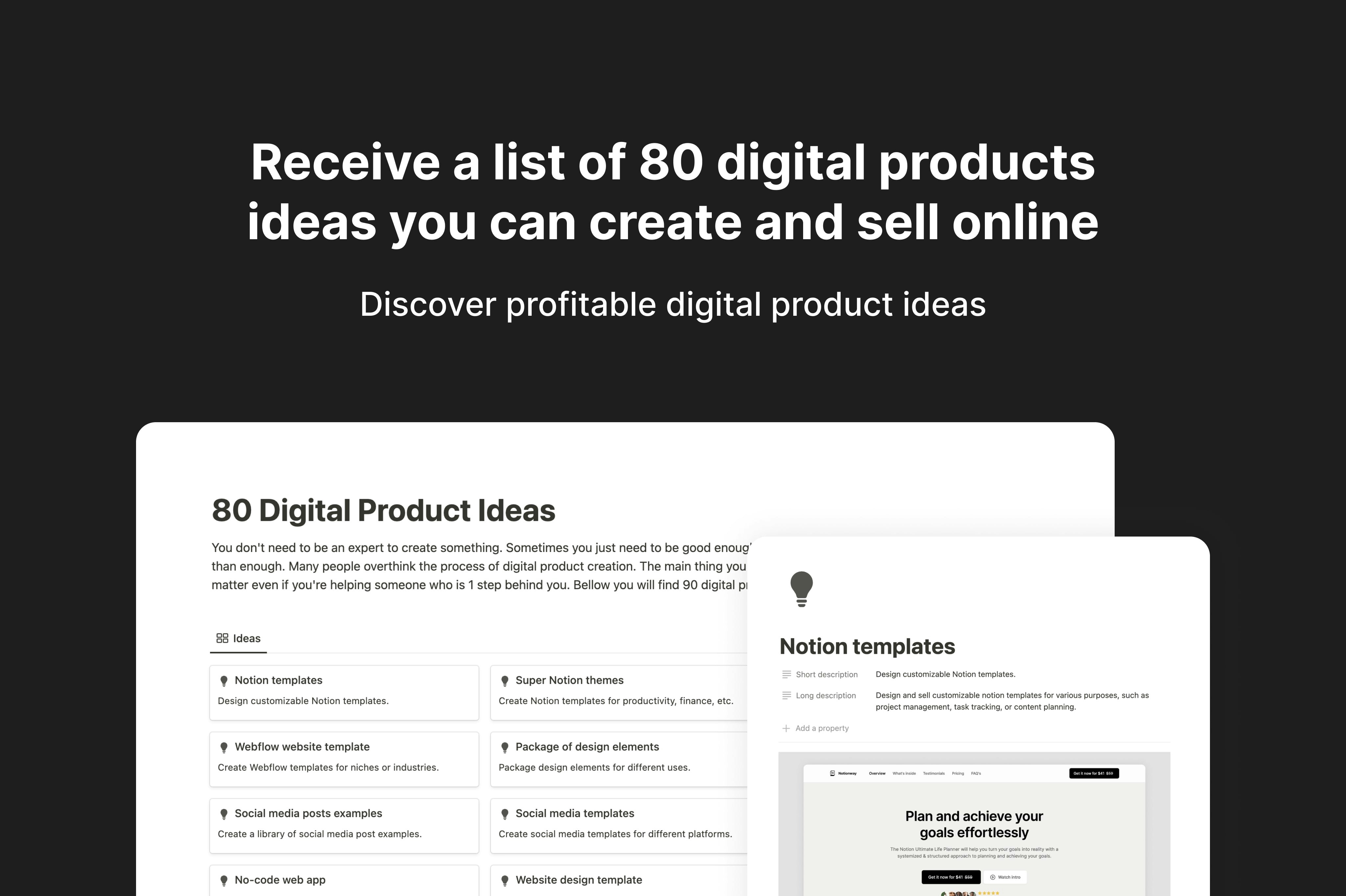 80 Digital Product Ideas