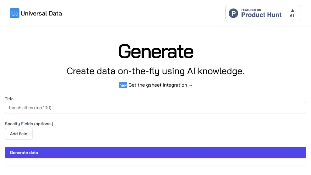 Universal Data Generator