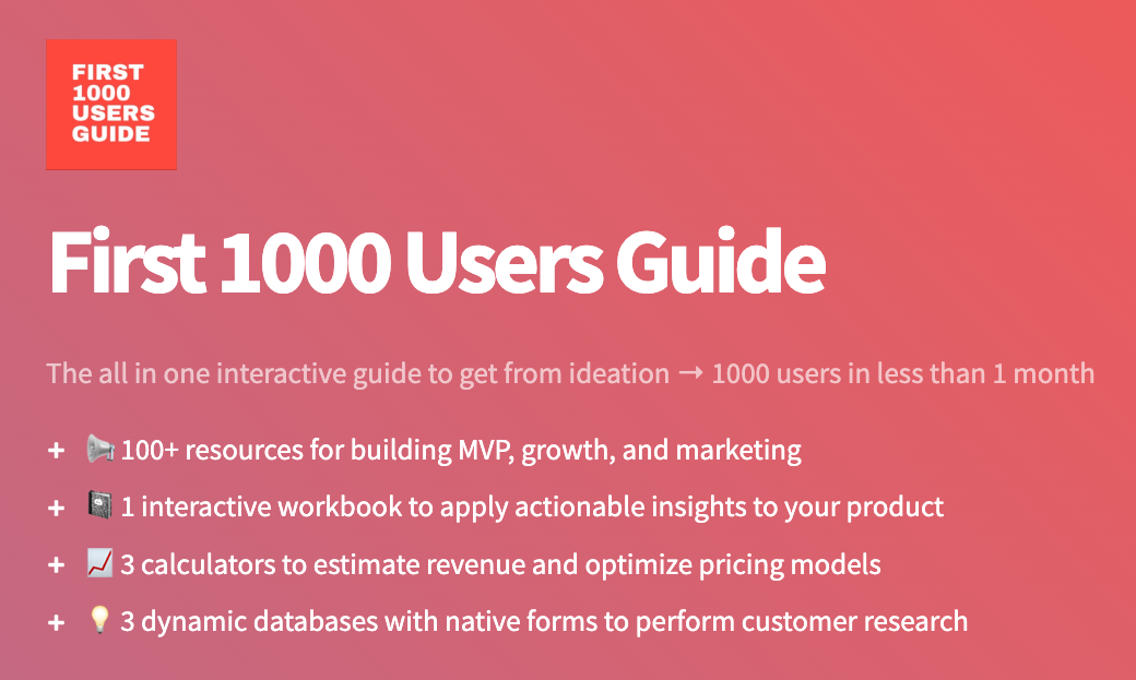 First 1000 Users Guide