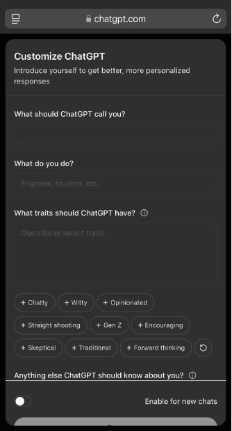 Customize your chat assistant! ChatGPT launches personalized personality setting function