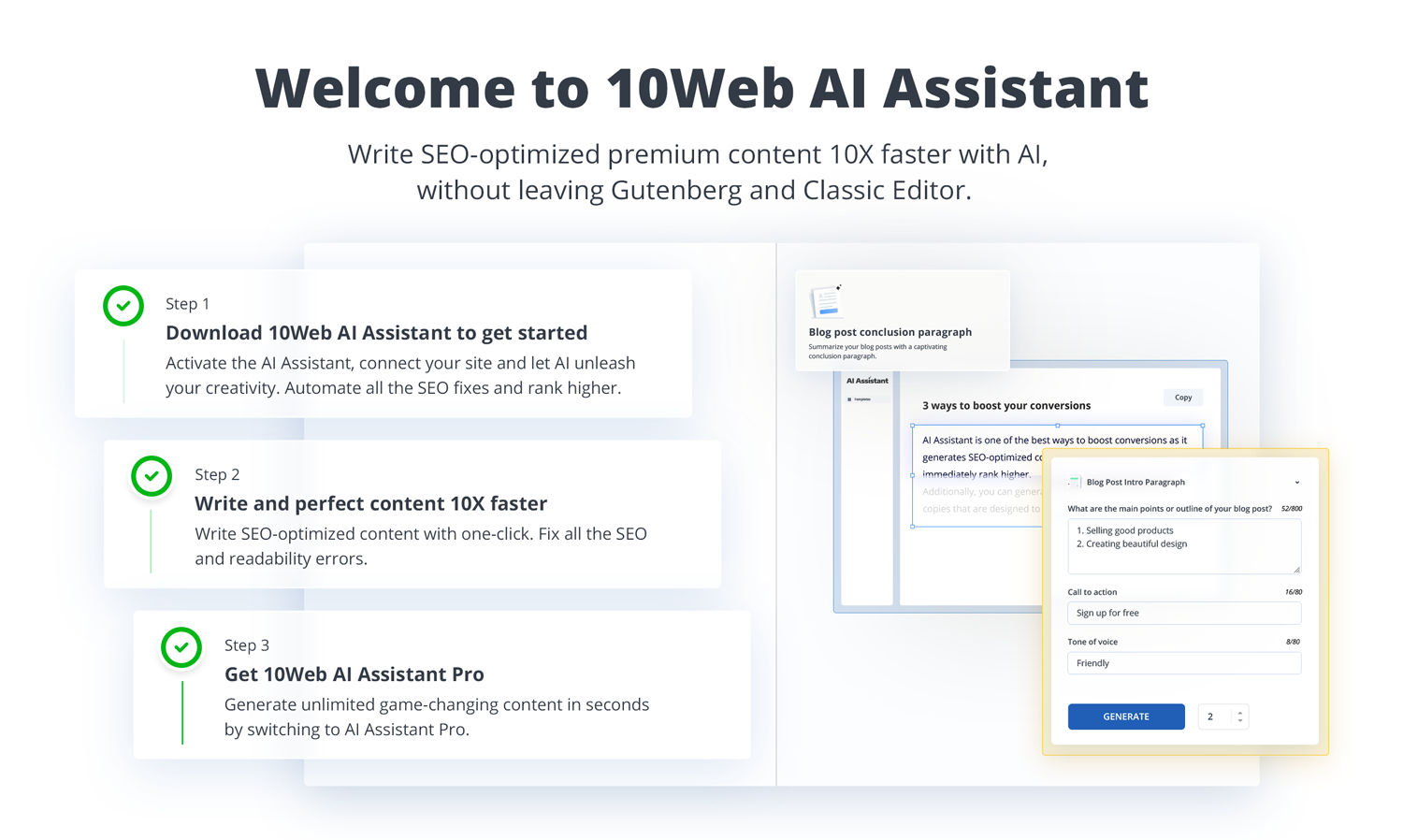 10Web AI Assistant for WordPress