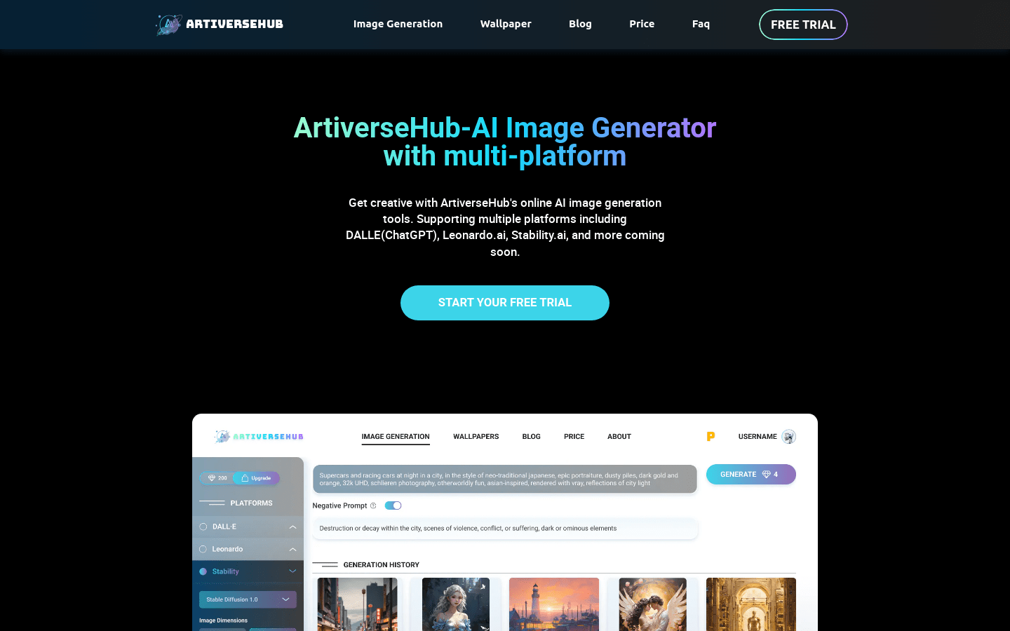 ArtiverseHub AI Image Generator