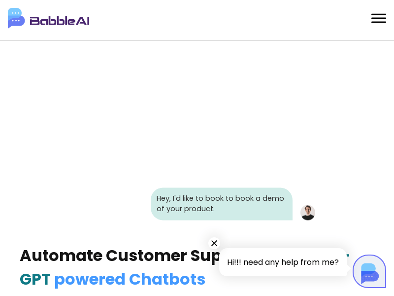 Babble AI | chat-GPT based Chatbots