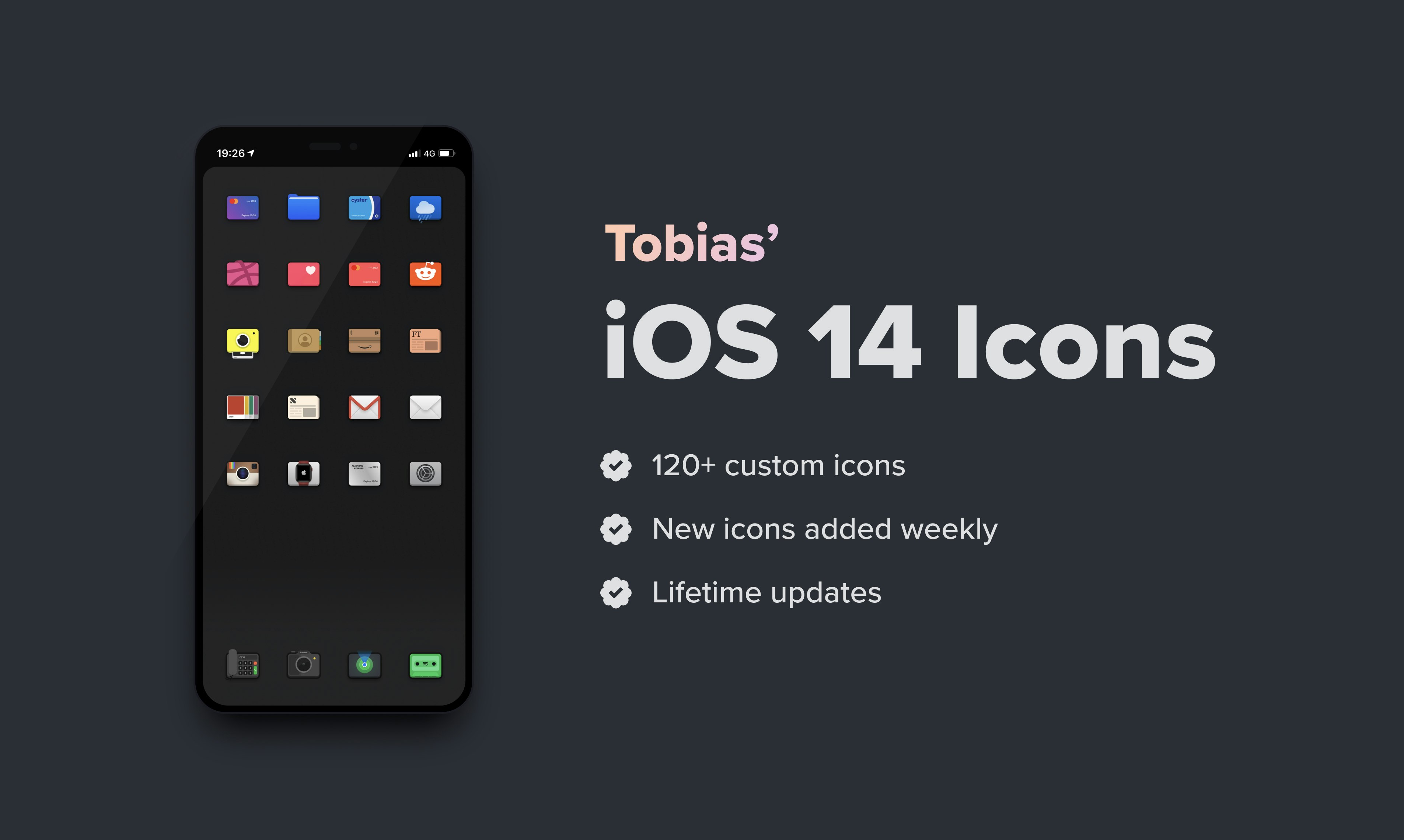 Squircle-less iOS 14 icons