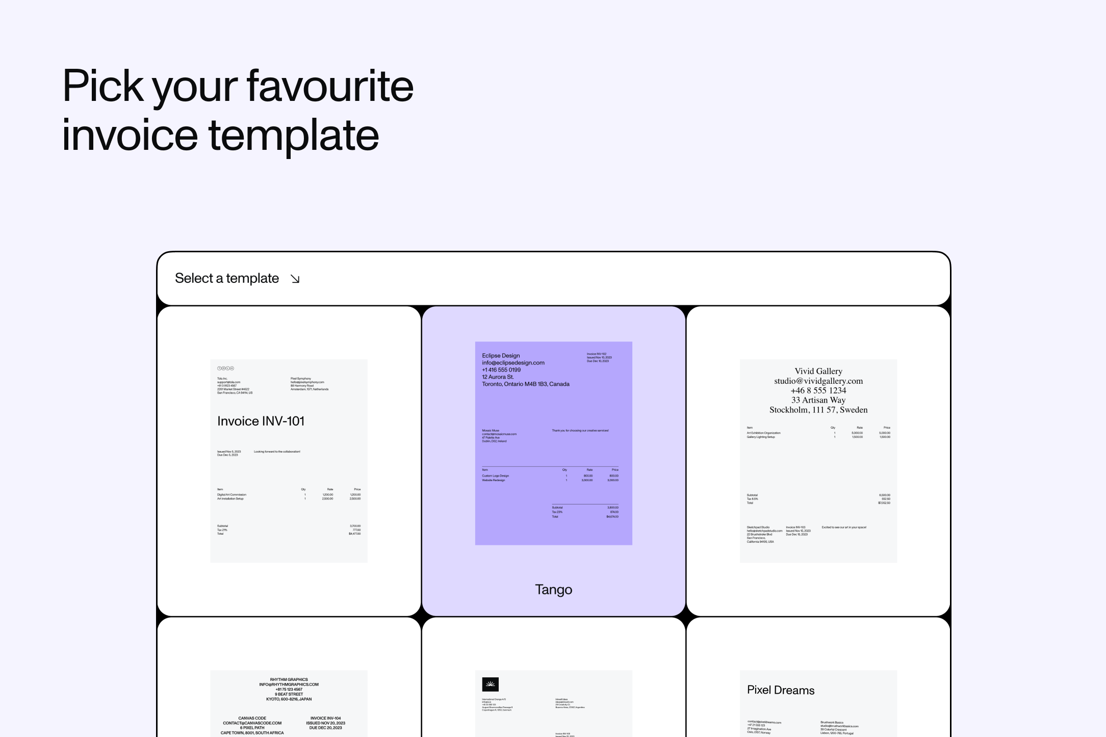 Invoice Builder by Tola