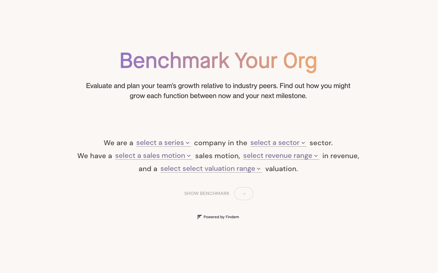 Benchmark Your Org