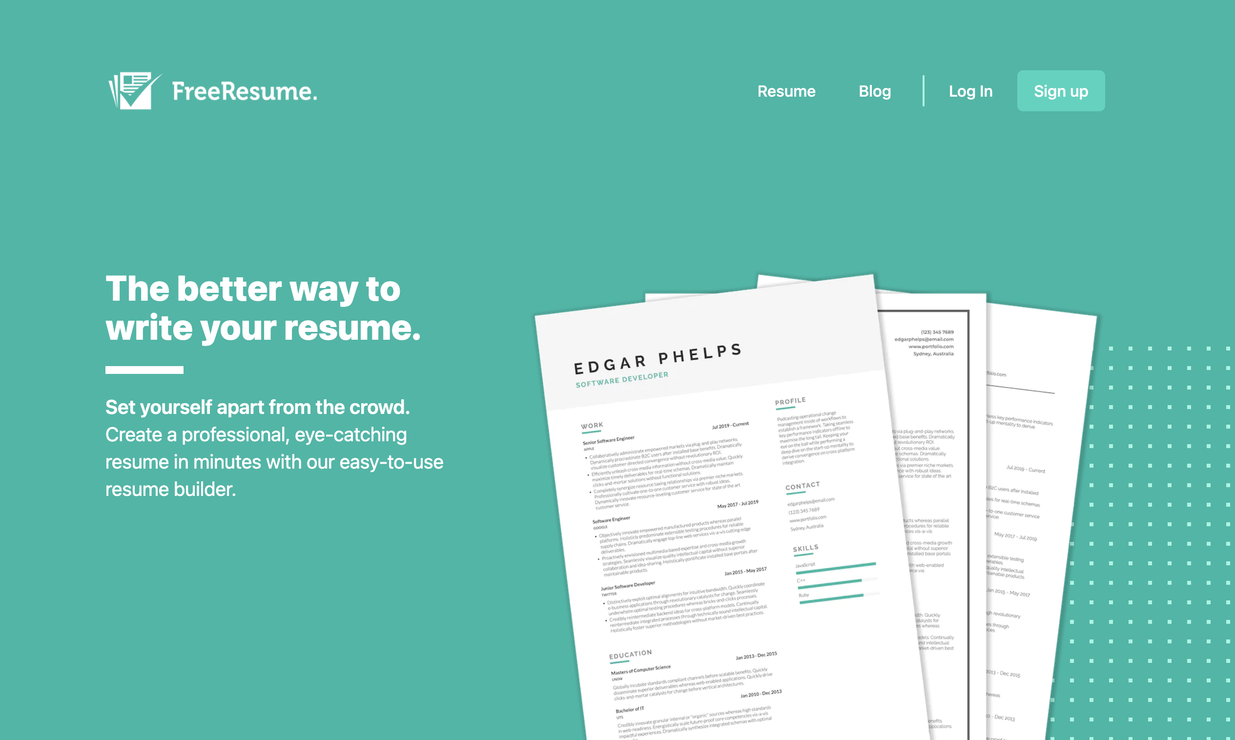 FreeResume - CV & Resume Builder