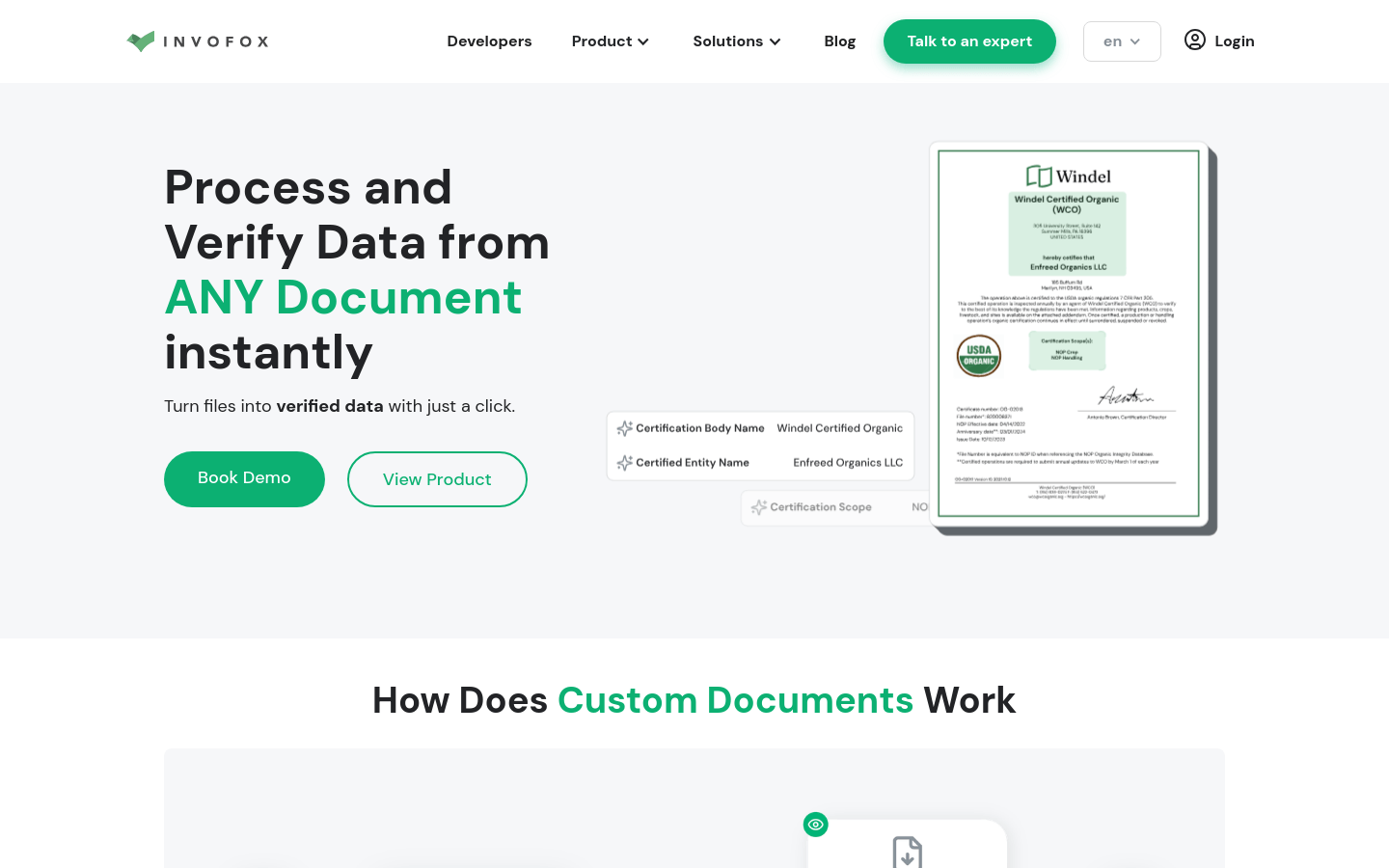 Invofox Custom Documents