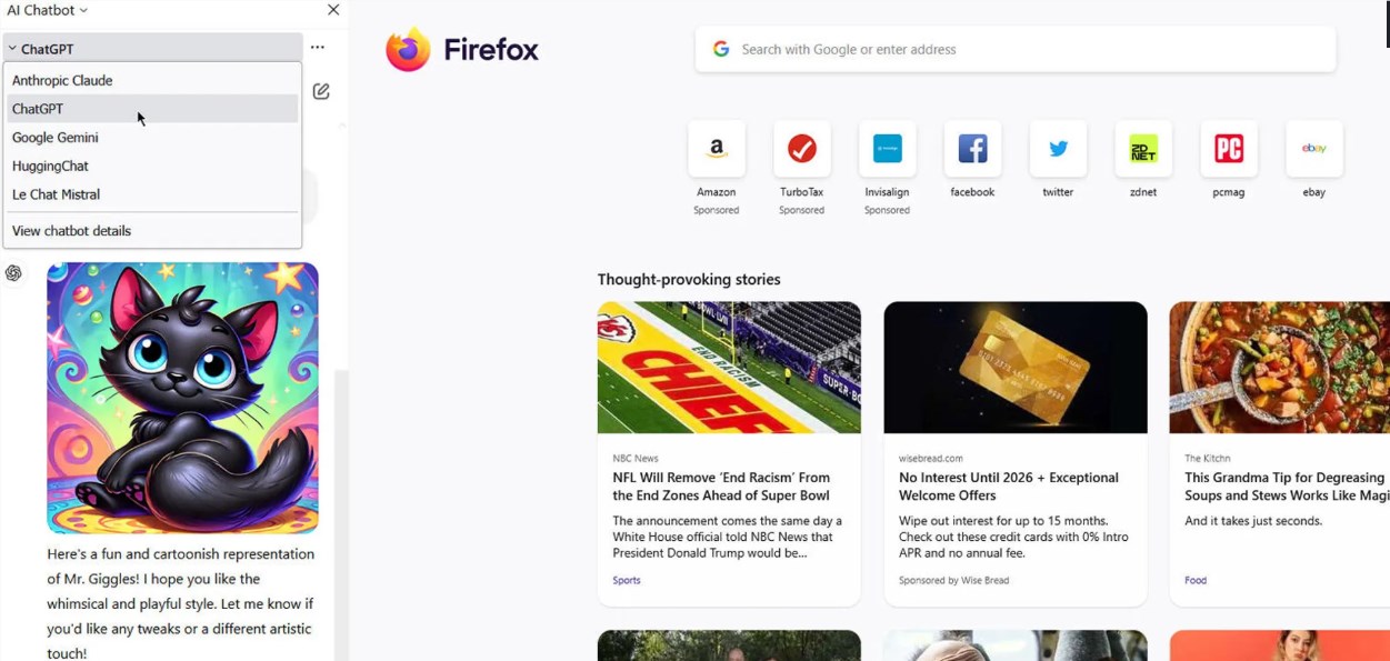 Firefox browser sidebar adds AI chatbot function, which can directly access multiple popular AIs such as Claude