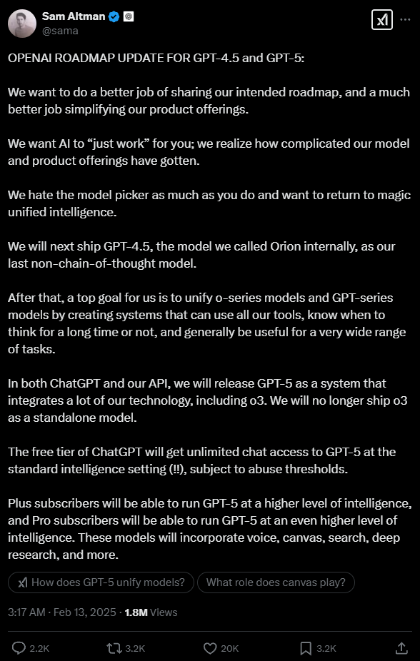 OpenAI will release GPT-5 soon, free version of ChatGPT users can use unlimitedly