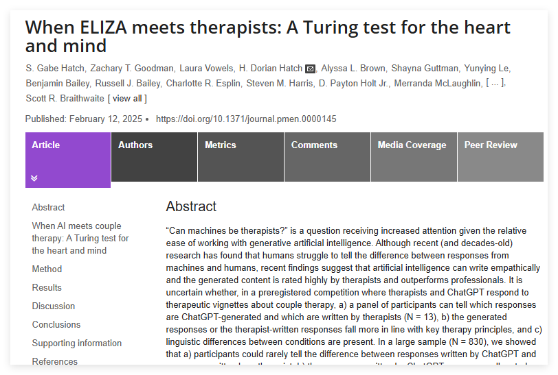 ChatGPT's psychotherapy ability has been better than human experts through the Turing test!