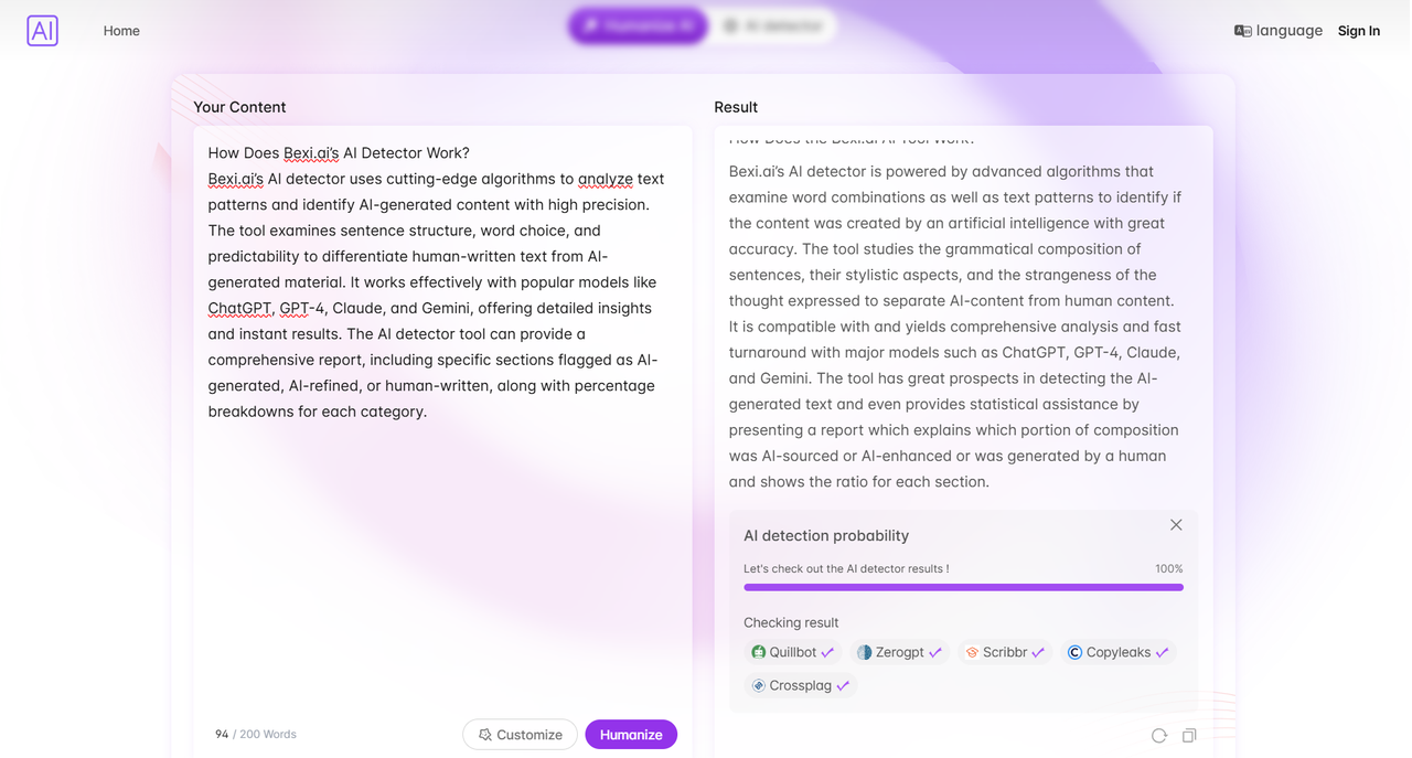 Bexi.ai:Free AI Humanizer & AI Detector