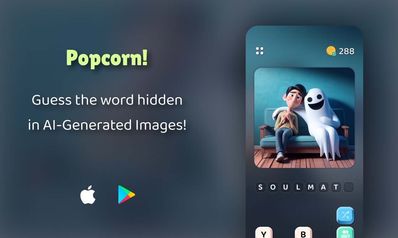 Popcorn: Guess word in AI-Generated pics