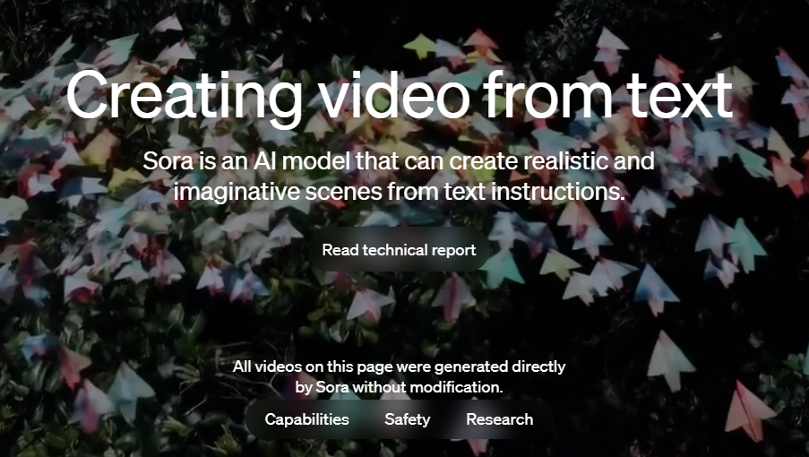 Sora generates a collection of creative AI prompt words for videos