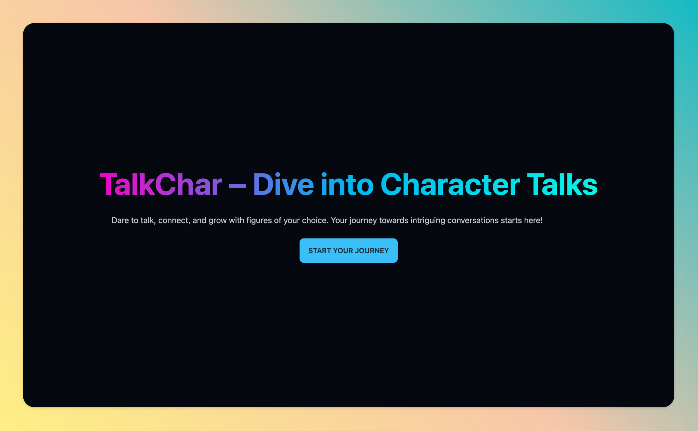 TalkChar. - Dive into Character Talks