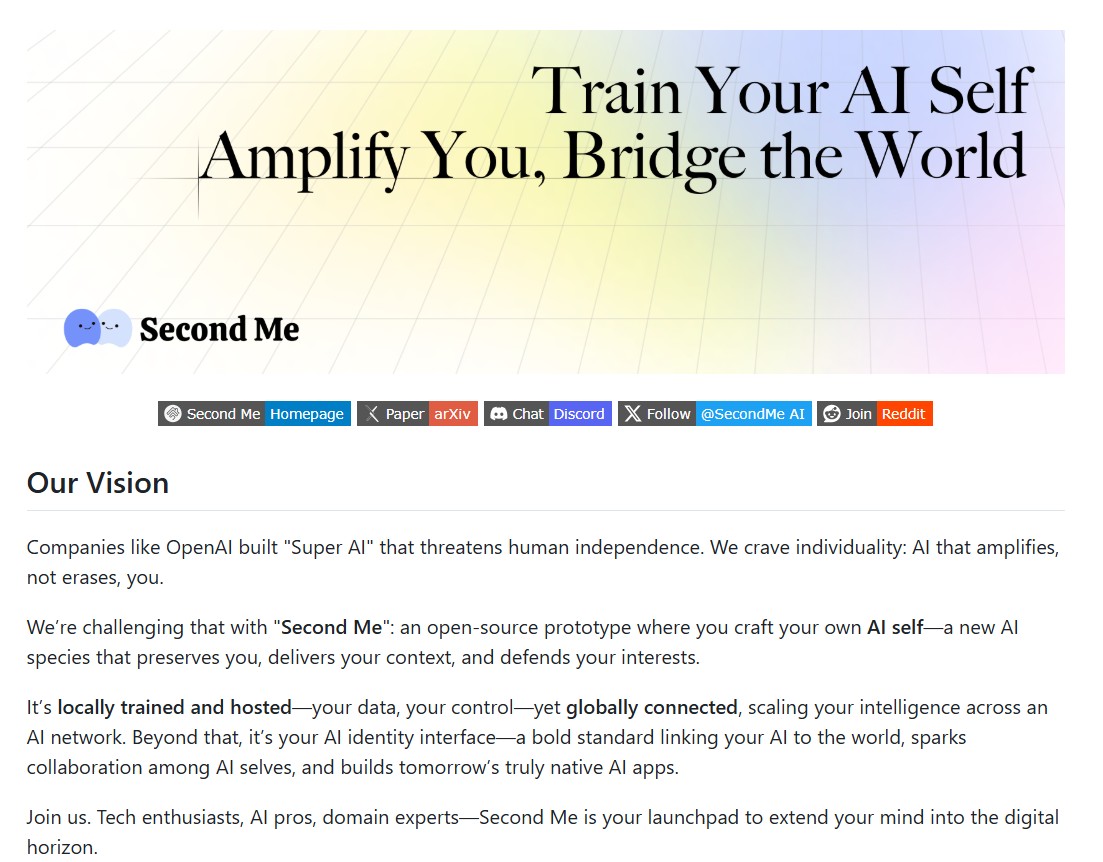 Second Me emerges: Open Source AI leads a new experience of personalized digital clones