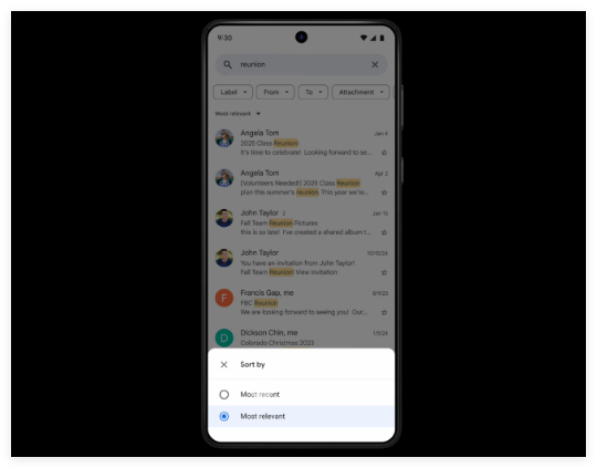 Google Gmail search upgrade: AI helps quickly find emails