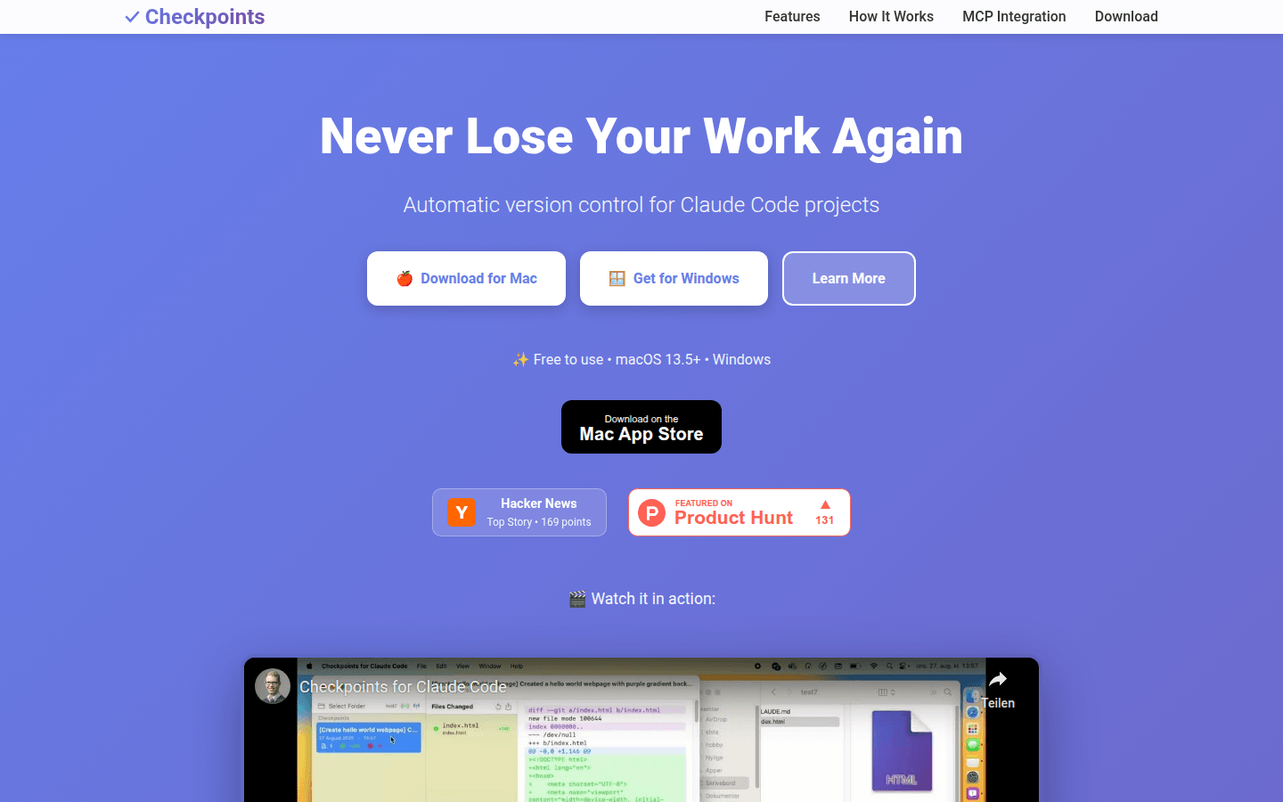 Never lose your work again