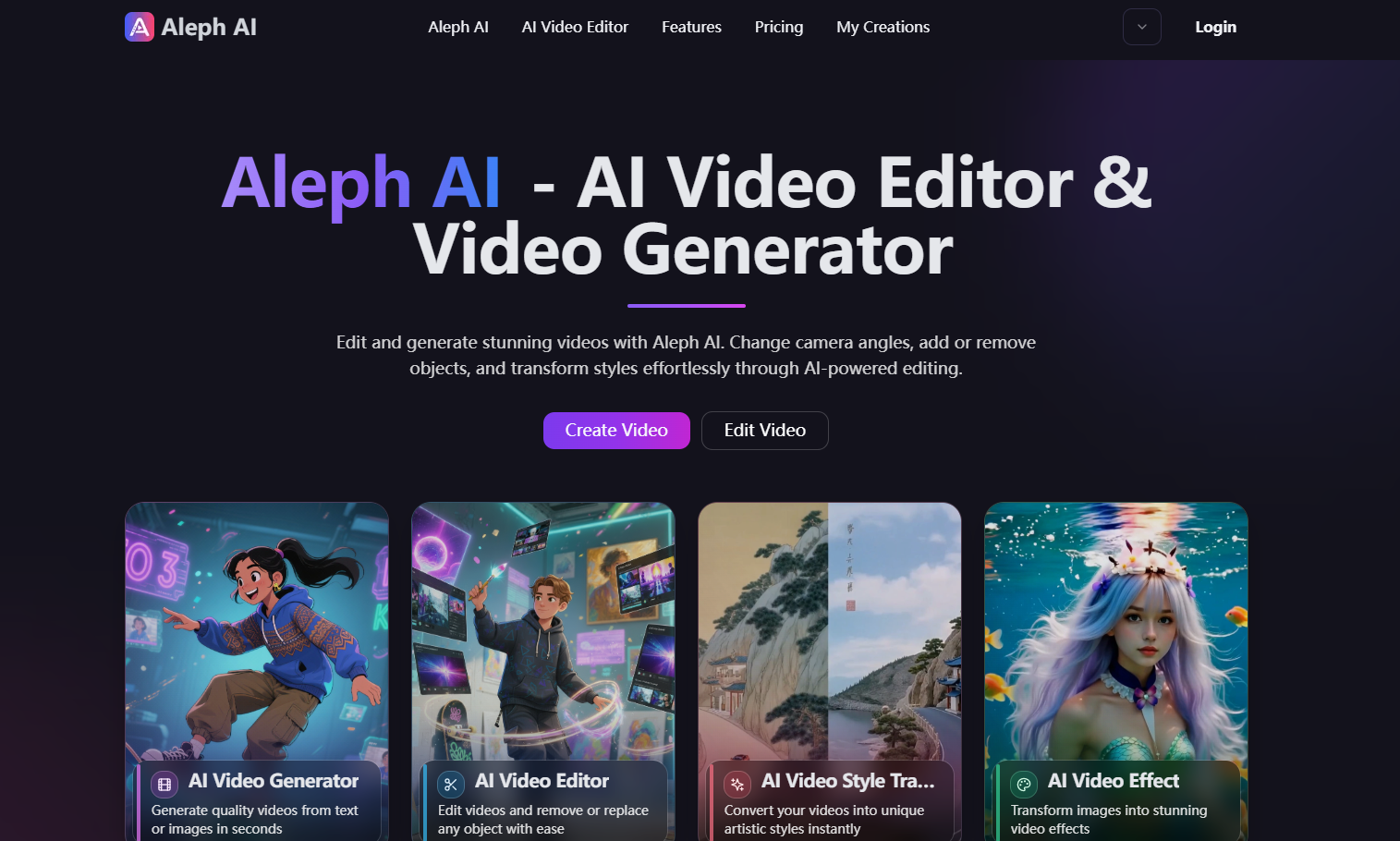 Aleph AI - AI Video Editor & Video Generator