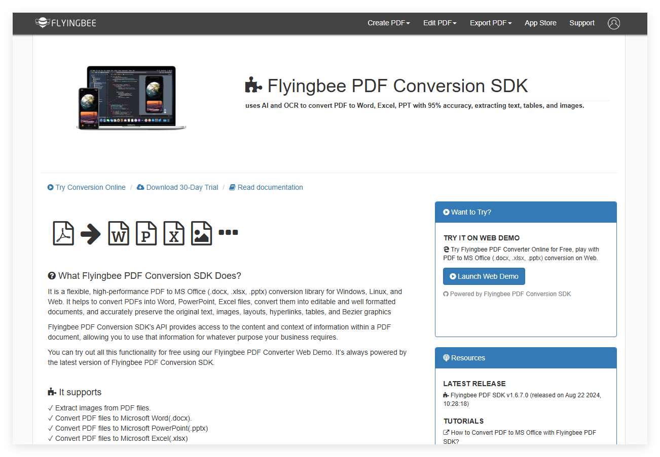 Flyingbee PDF Conversion SDK
