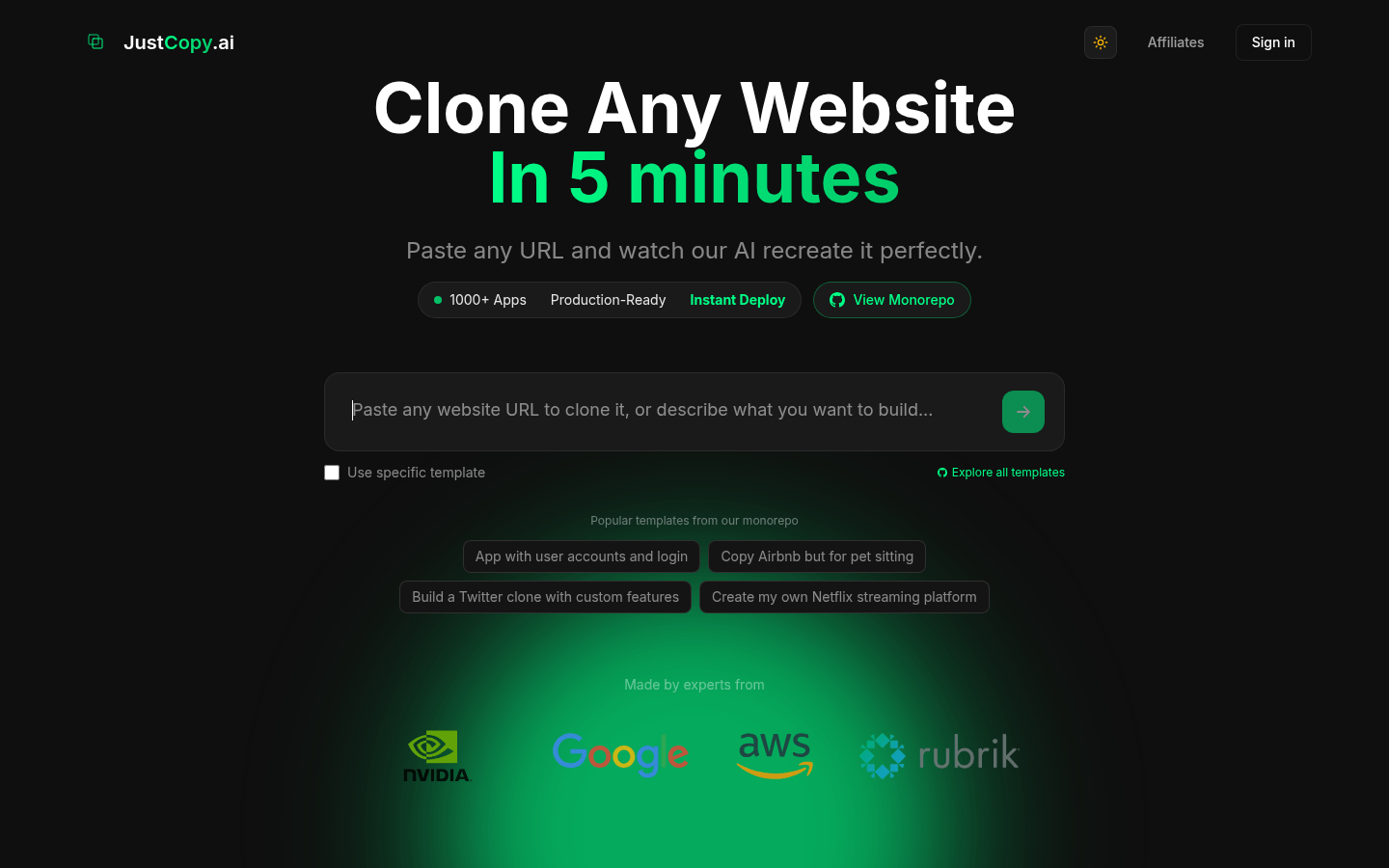 Clone any website in 5 minutes