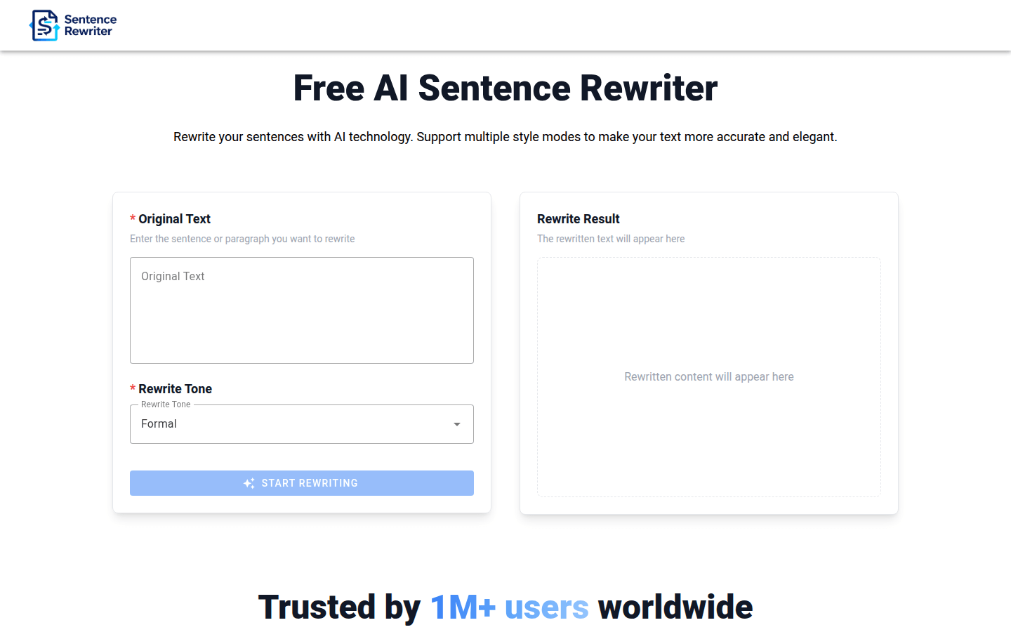 Free AI Sentence Rewriter