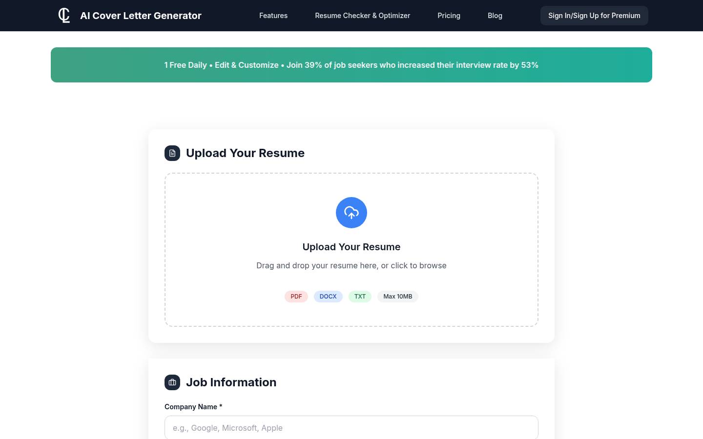 AI Cover Letter Generator