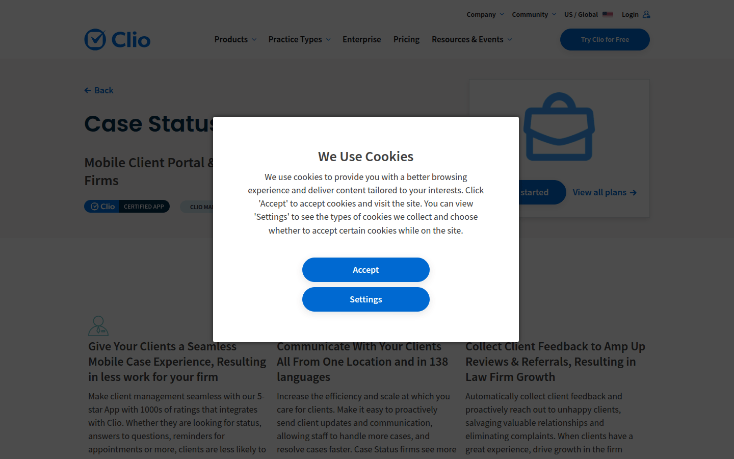 Clio and Case Status Integration