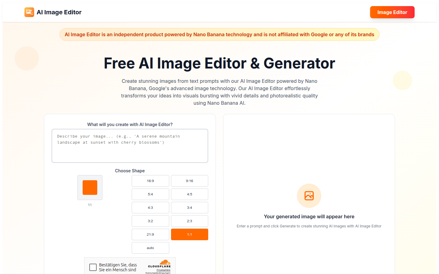Free AI Image Editor & Generator | Powered by Nano Banana AI